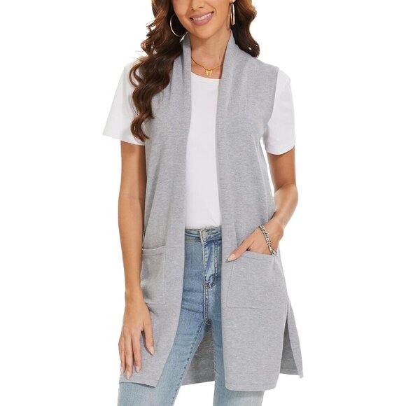 Sweaters - Women's Knit Sleeveless Vest Durable Soft Lightweight Casual